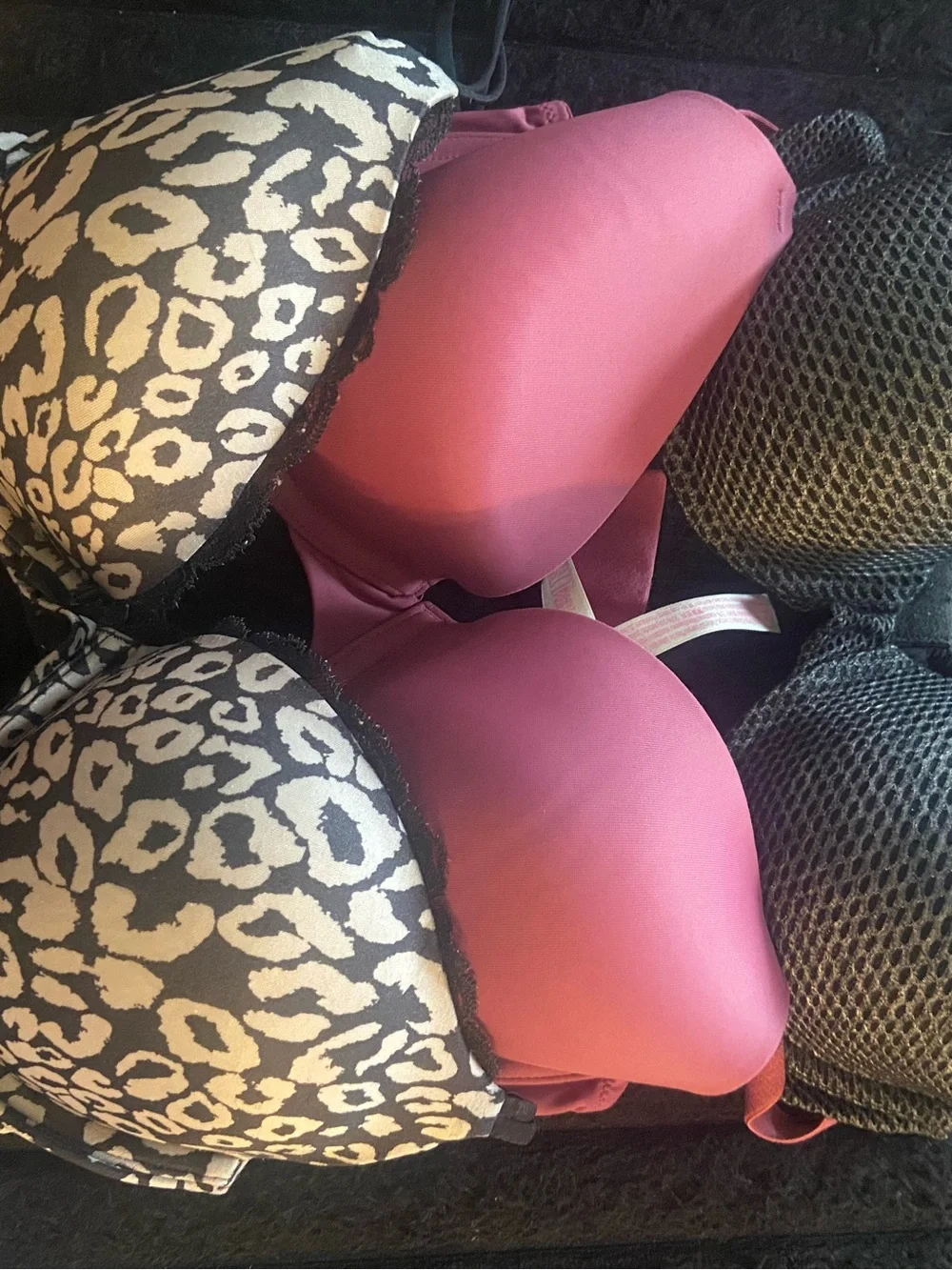 PINK Victoria's Secret Black Bra with Pink Accents - Picture 2 of 4